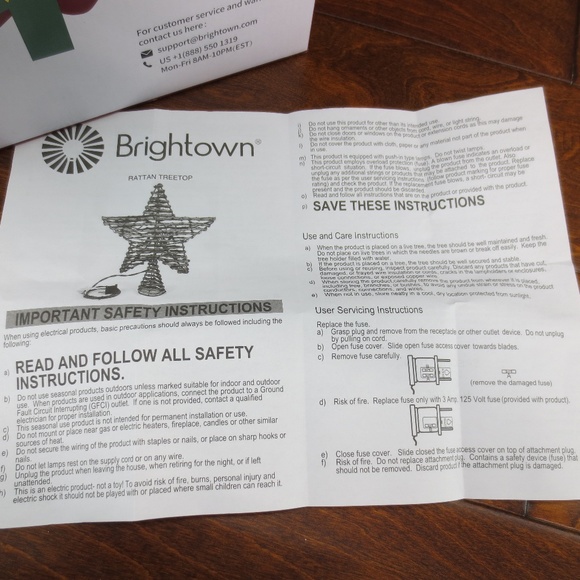 Christmas Tree Topper Plug In 12" Rustic Rattan 3D Natural Star - Picture 4 of 5